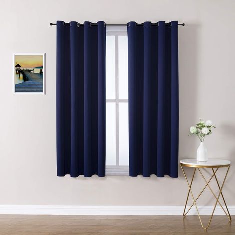 Ensemble de 2 rideaux occultants isolants (bleu marine, 52 x 63 pouces) (1/3)