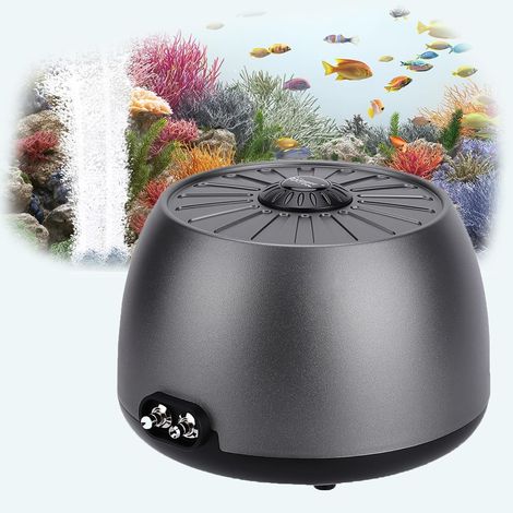 Adjustable Aquarium Air Pump, Ultra-Quiet Bubbler 35 dB Oxygen Pump for Aquari with 2 Outlets with Tank Accessories (1/5)