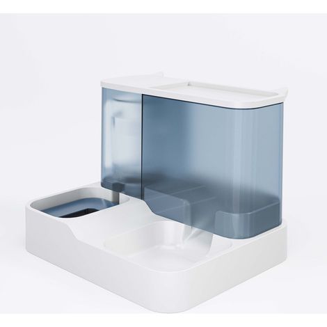 Großer Katzennapf/Wasserspender für Wohnungskatzen, automatischer Katzenfutterautomat, vollständig geschlossener Doppelfunktions-Napf mit Wasser- und Getreideaufbewahrung, Abmessungen 30  25  23 cm.