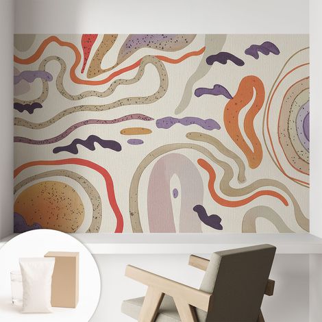 Papier peint intissé avec imprimé installation simple qualité excellente sans désordre - Colle incluse gratuite Motifs abstraits 104x70 cm (1/5)