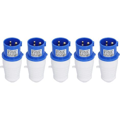5 Stück Industriestecker, 3-polig, einphasig, für Luftfahrt-Stromversorgungen, 220 V/250 V, 16 A, 2P+E