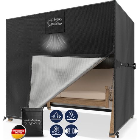 KINGSLEEVE® Hollywoodschaukel Abdeckung Winterfest Abdeckplane Wasserdicht Schutzhülle Gartenmöbel Abdeckhaube Schaukel 175x125x160cm (1/5)