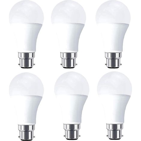Ampoule B22 LED 10W, Équivalent Halogène, Blanc Chaud 3000 K, 1000 LM, Non Dimmable, Lot de 6 (1/5)