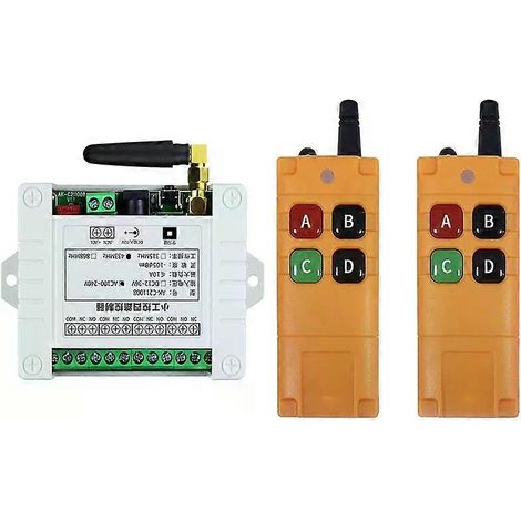 Télécommande sans fil 4 canaux pour éclairage LED, émetteur radio RF et récepteur 433 MHz, portée 2000 m, compatible AC110V/220V/240V - JXLGV (1/4)