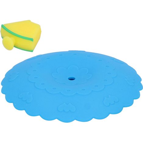 Set für heiße und kalte Getränke, staubdichter Silikondeckel, hitzebeständige Silikonhülle, Cartoon-Design, Küchenabdichtung, blau (1/5)