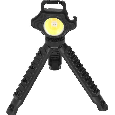 500LM wiederaufladbare COB-Taschenlampe, Mini-Taschenlampe mit faltbarem Ständer, Camping- und Angellampe, USB-Schlüsseltaschenlampe (mit eingebautem Akku, W5133-Controller + Stativ) (1/5)