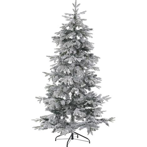 Árbol de Navidad artificial blanco nieve sintética 180 cm ramas con bisagras festividad Tomichi (1/5)