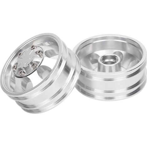 Jantes et moyeux de roues avant et arrière à 7 rayons pour camion tracteur Tamiya 1/14 (roues avant) (1/5)