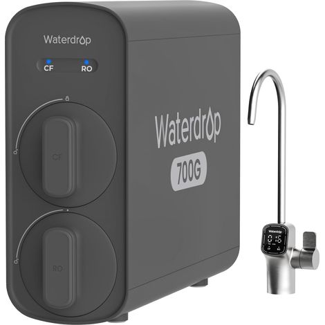 Waterdrop G5P700 Filtre Wau Osmose Inverse, Certifié NSF/ANSI 372, Système D'osmose Inverse à Débit Rapide 700G, Système de Filtration d'Eau OI 7 Etapes, 2:1 Pur à Drainer, Robinet LED, Sans BPA