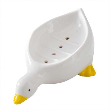 Porte-savon en forme de canard jaune, porte-savon de dessin animé avec égouttoir. (1/5)