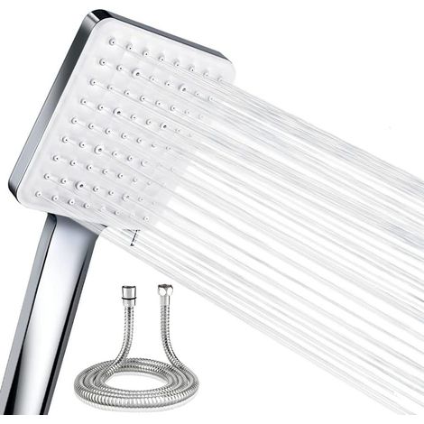 Pommeau de douche avec flexible, set douche chromé prêt à installer (1/5)