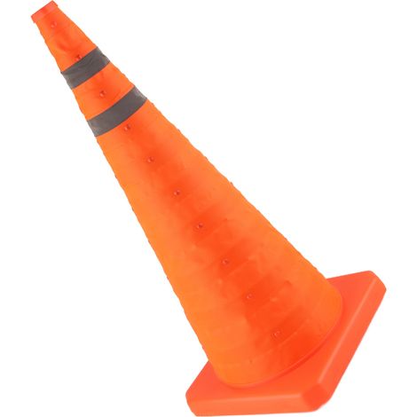Cône de sécurité pliable 70x29x29cm, cône de chantier rétroréfléchissant, balise de signalisation repliable pour route et stationnement (1/5)