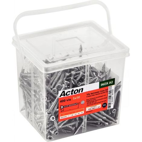 Vite a testa svasata ridotta a sei lobi - Acciaio inossidabile A2 5x60 mm - Secchio da 500