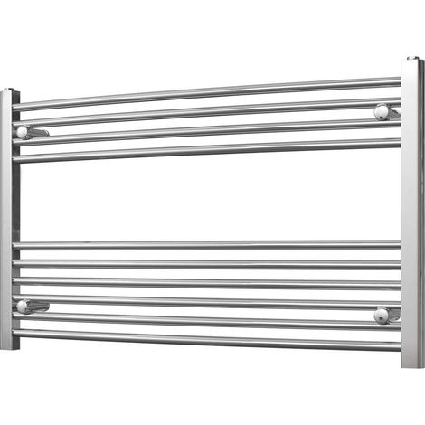 Zennor - Chrome Heated Towel Rail - H600mm x W1000mm - Curved (1/3)