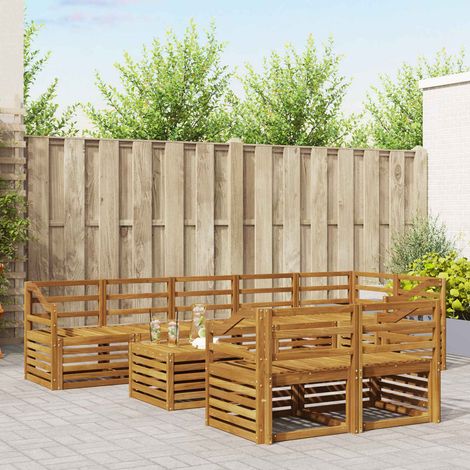 Sofagarnituren 9 pcs Natur Massivholz Akazie