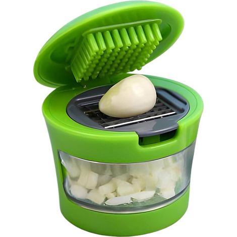 Prensa de ajos, prensa de ajos con cuchillas de acero inoxidable, prensa de ajos para cocina, camping y picnic. (1/5)