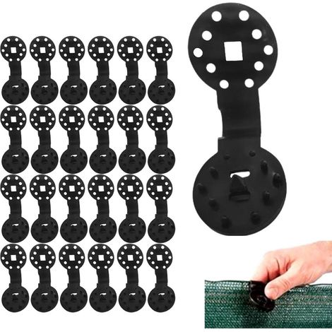 Clips de fixation pour auvent - Clips de fixation pour toile d'ombrage - Clips en plastique pour filet de jardin - Lot de 50 (1/5)