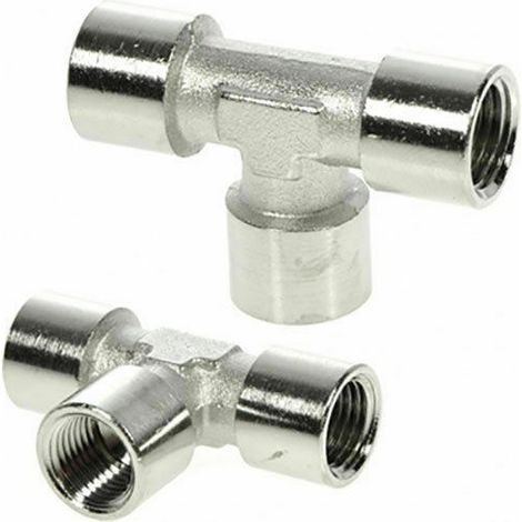 TEE RACCORDO T CROMATO FEMMINA VARIE MISURE (21830V) DA 1/4 (26815)