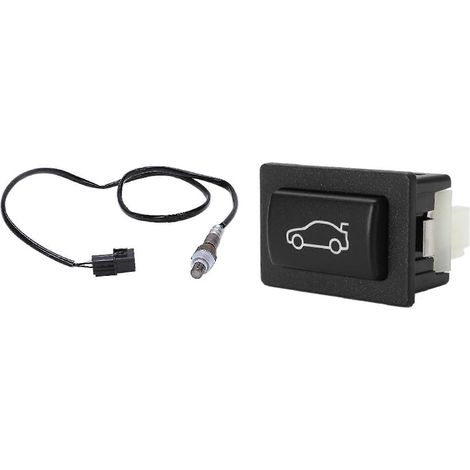 2 accessoires auto : 1 capteur d’oxygène et 1 bouton universel de déverrouillage de coffre (plastique noir). (1/5)
