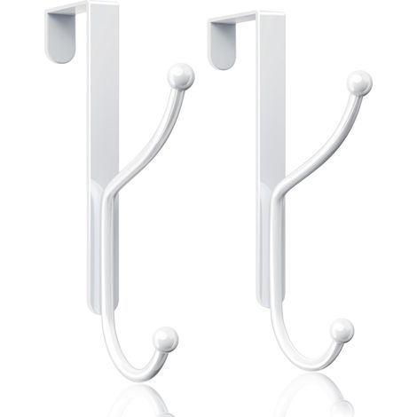 Set di 2 ganci per porte resistenti con cuscinetti di supporto, non richiedono foratura, resistenti alla ruggine, altezza 16,5 cm, adatti per porte fino a 4,3 cm di spessore, in lega. (1/5)