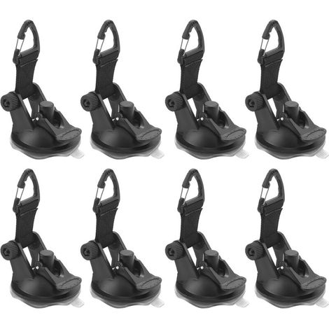 Filiyano-Lot de 8 supports de fixation à ventouse, crochets universels pour bâche de camping, toit de voiture ou tente de piscine. (1/5)