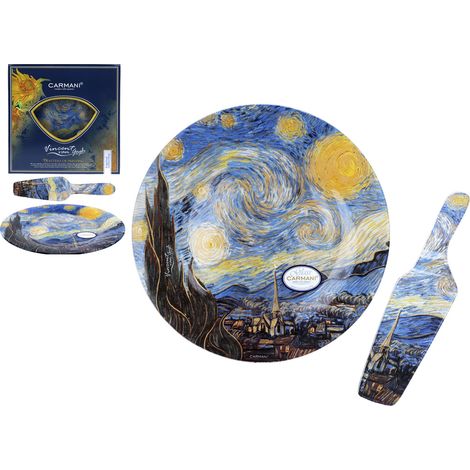 Piatto decorativo con spatola per torta VAN gogh notte stellata carmani (1/5)