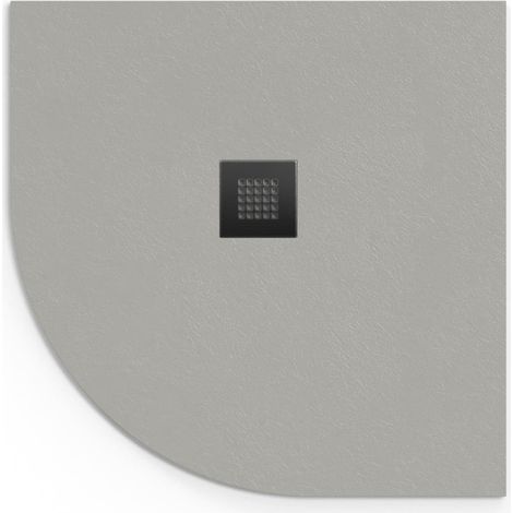 Swiss Aqua Technologies Alek Viertelkreis-Duschwanne 80x80cm mit Siphon, Gussmarmor, Grau (SATALEK80SS-S)