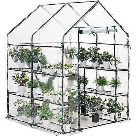 Bâche de serre en PE imperméable de remplacement avec porte, isolation thermique et protection contre la pluie, accessoires verts, 143 x 143 x 195 cm (1/5)