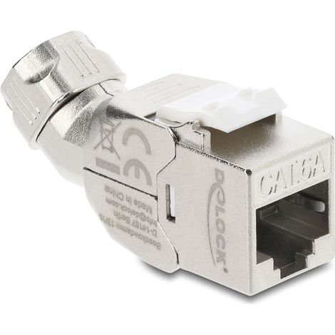 Delock MÃ³dulo Keystone RJ45 hembra a LSA Cat.6A blindado sin herramientas, con Ã¡ngulo de 45Â°