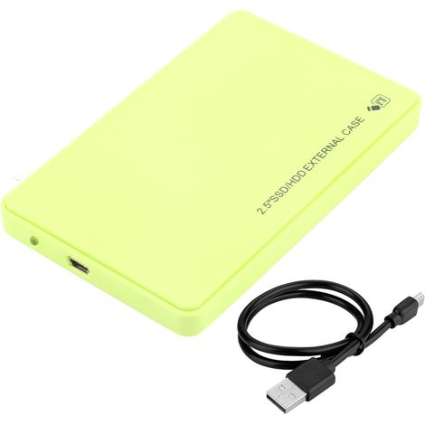 Boîtier Externe SSD SATA 2.5 Pouces USB 2.0 - Coque Verte pour Disque Dur Externe (1/5)