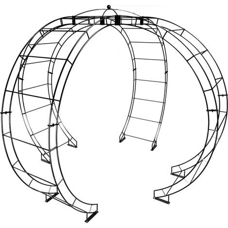 Round Gazebo - Steel - L307.4 x W307.4 x H254 cm - Bare Metal/Ready to Rust