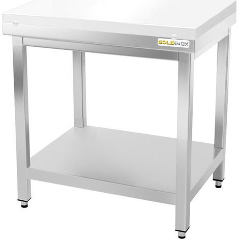 Table de boucher avec plaque de découpe blanche - 700 x 700 mm / GOLDINOX