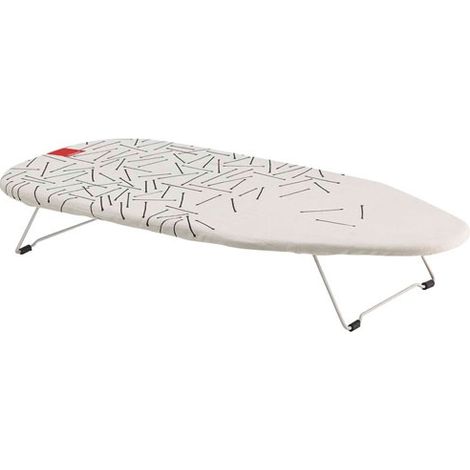 Mini table à repasser 73x31cm – Housse en coton et mousse – Maille métallique pour évacuation vapeur – Pieds rabattables pour rangement compact – Rayen