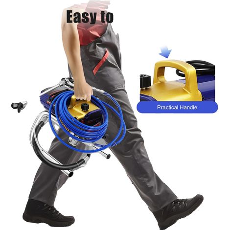 Pulvérisateur de peinture sans air, puissance de 1500W, longueur de tuyau de 26,25 pieds, compatible avec divers types de peinture, moteur en cuivre pur, certifié CE (1/5)