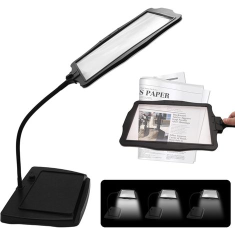 Loupe avec Lumière Et Support,Lampe Loupe De Bureau,Loupe A Col De Cygne,Lampe De Bureau Loup,Lampe Loupe Dvec Support Et Pince pour Personnes Agées,Journaux,Couture,Travaux Manuels,Peinture