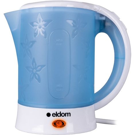 eldom C190 - Hervidor de agua de viaje de 0,6 L con 2 tazas – Mini hervidor de agua compacto de 650 W – Ideal para camping, hotel, autocaravana – con apagado automático (1/5)