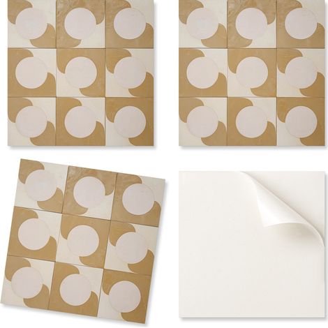 Azulejos de PVC con un motivo geom茅trico de c铆rculos y arcos, f谩ciles de decorar para el comedor, 9x30x30 cm.