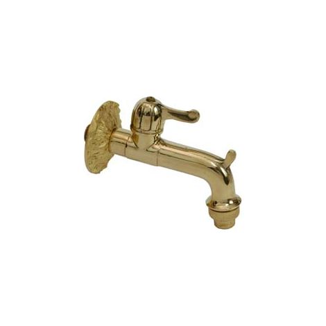 RUBINETTO ARTISTICO IN OTTONE A LEVA ORO LUCIDO attacco M 1/2    AGLAIA