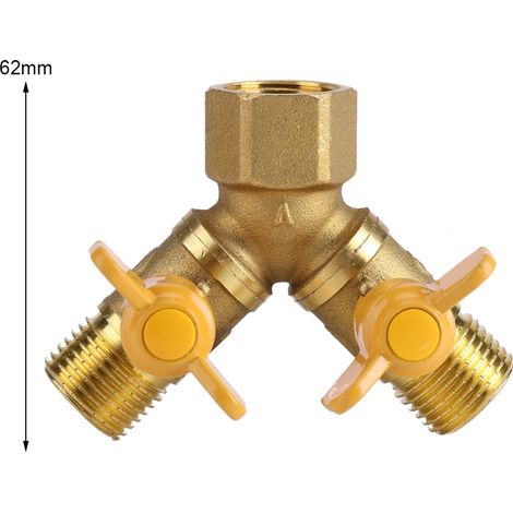 Adaptateur de Robinet Double en Laiton G1/2 avec Filturateur Économiseur d'Eau, 22mm, ABS Transparent, Mode Spray Réglable pour Cuisine (1/5)