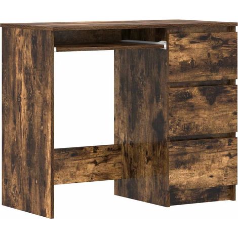 Bureau,Table de travail,Table d'étude Chêne fumé 90x45x76 cm Bois d'ingénierie CFW95739 (1/5)