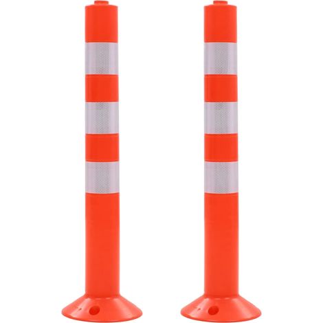 Bolardos de control de tráfico plástico 75 cm 2 unidades vidaXL