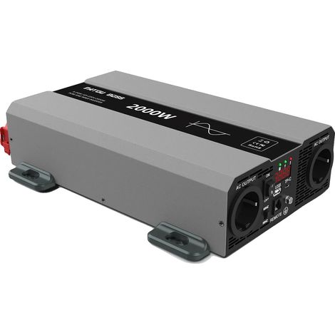 Inverseur de voiture, onde sinusoïdale pure, sortie continue de 1500W, 12V 2000W UE (1/2)