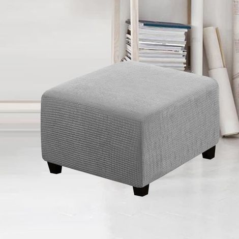 Housse de Pouf carrée Housse de ottomane Extensible Housse de Tabouret de Rangement Pliant carré Housse de Repose-Pieds , (1/4)