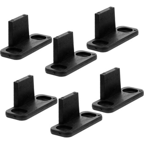 Ce kit de rail pour porte coulissante en six pièces comprend un rail inférieur en forme de L et un dispositif de fixation au sol. (1/5)
