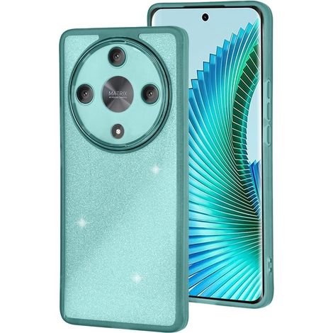 Funda para Honor Magic 6 Lite 5G, color verde con purpurina. (1/2)