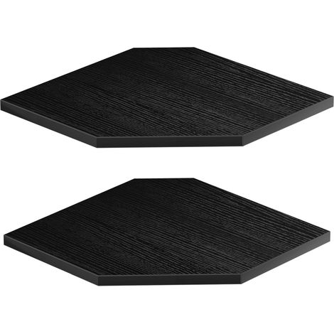 Étagère d'angle 30 cm - avec Trous pour Fils, 2 Niveaux 33,7 cm Profondeur, Étagères en Bois pour Rangement Mural (Parfaites pour Haut-Parleur (1/5)