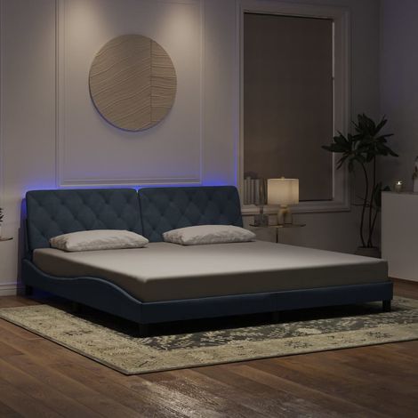 Estructura de cama con LED sin colchón terciopelo gris oscuro 200x200 cm vidaXL (1/5)