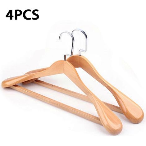 Cintre en bois massif à larges épaules, sans couture, support à vêtements pour la maison, compatible avec les cintres à costumes épais. (1/5)