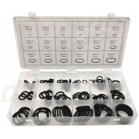 Coffret 125 pcs Joints Toriques D. 3 à 22 mm, O Ring pour Plomberie d'étanchéité de Tuyauterie Isolante (1/5)