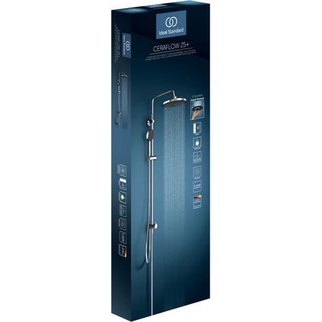 Ideal Standard CeraTherm - Conjunto de ducha sin grifo, diámetro 26 cm, 2 chorros, cromo BD747AA (1/2)